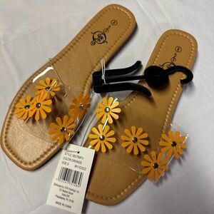 Orange Floral Sandals